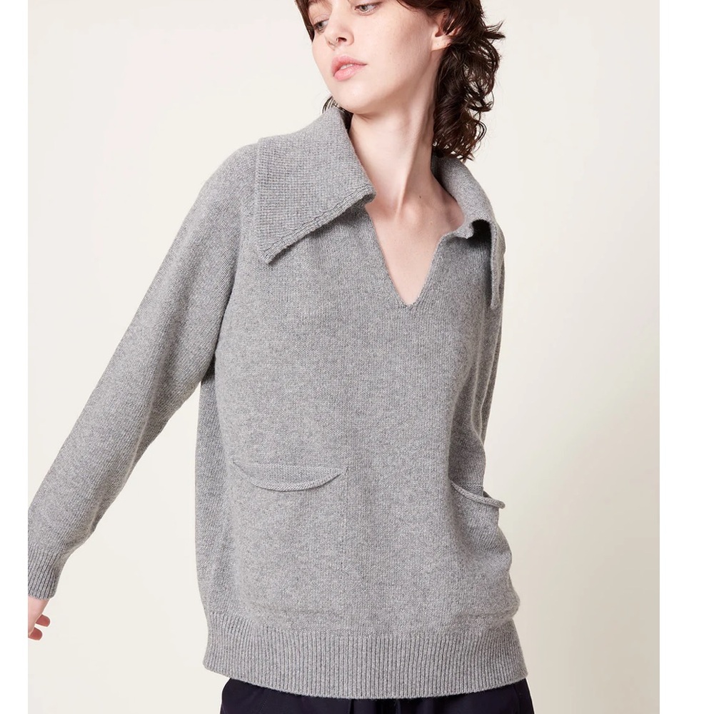 KALLMEYER Betina Collared Sweater in Sterling, M